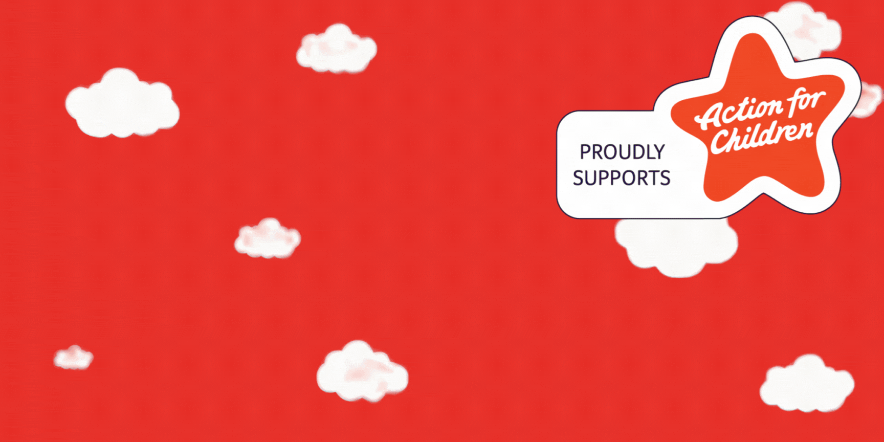 a charity banner for action for children