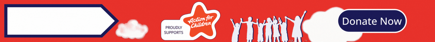 a charity banner for action for children